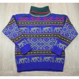 Eddie Bauer Vtg Women 100% Wool Turtleneck Sweater